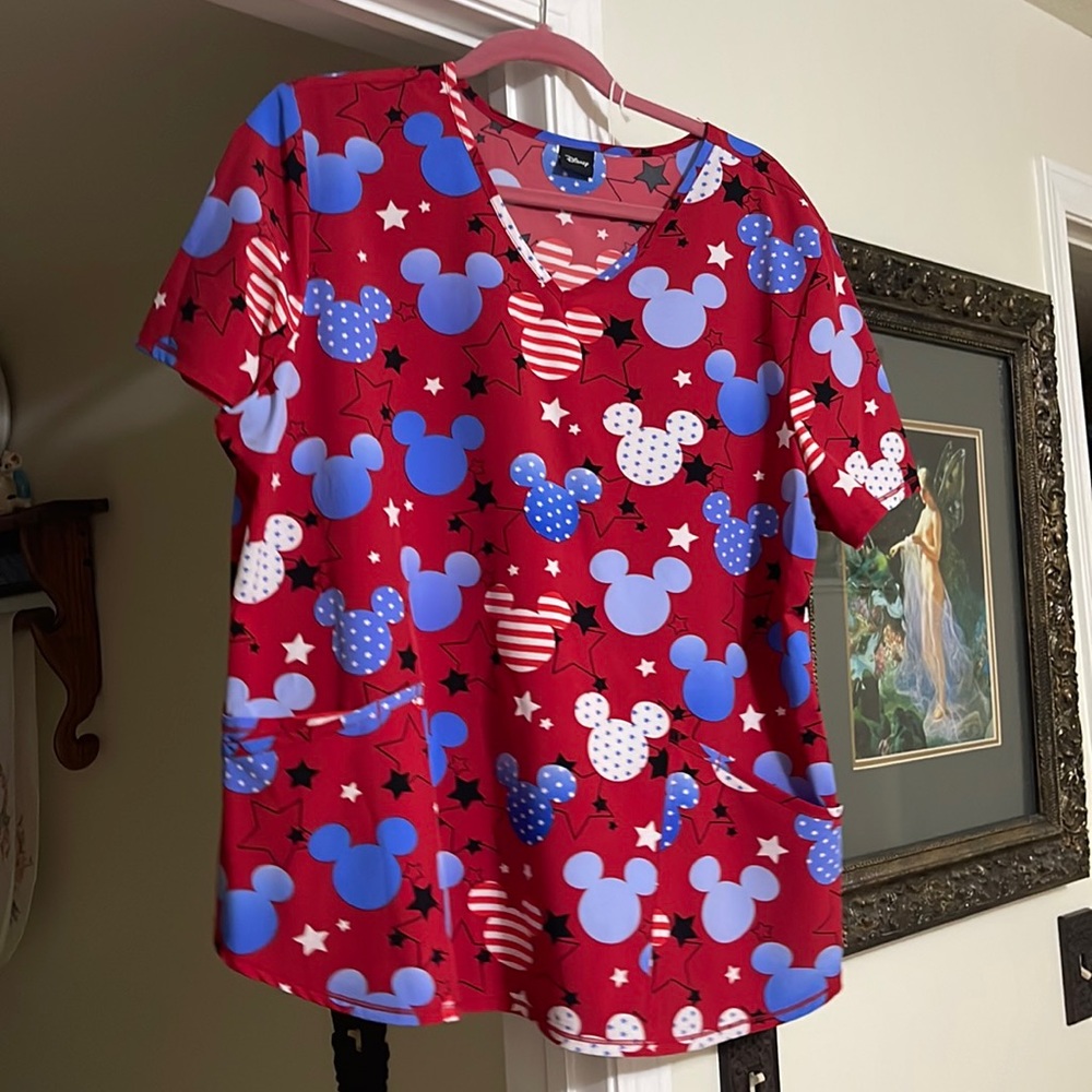 Patriotic scrub top from Disney